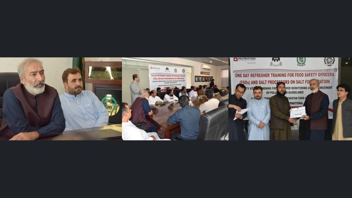 Balochistan Food Authority, Nutrition International train food safety officers on salt fortification