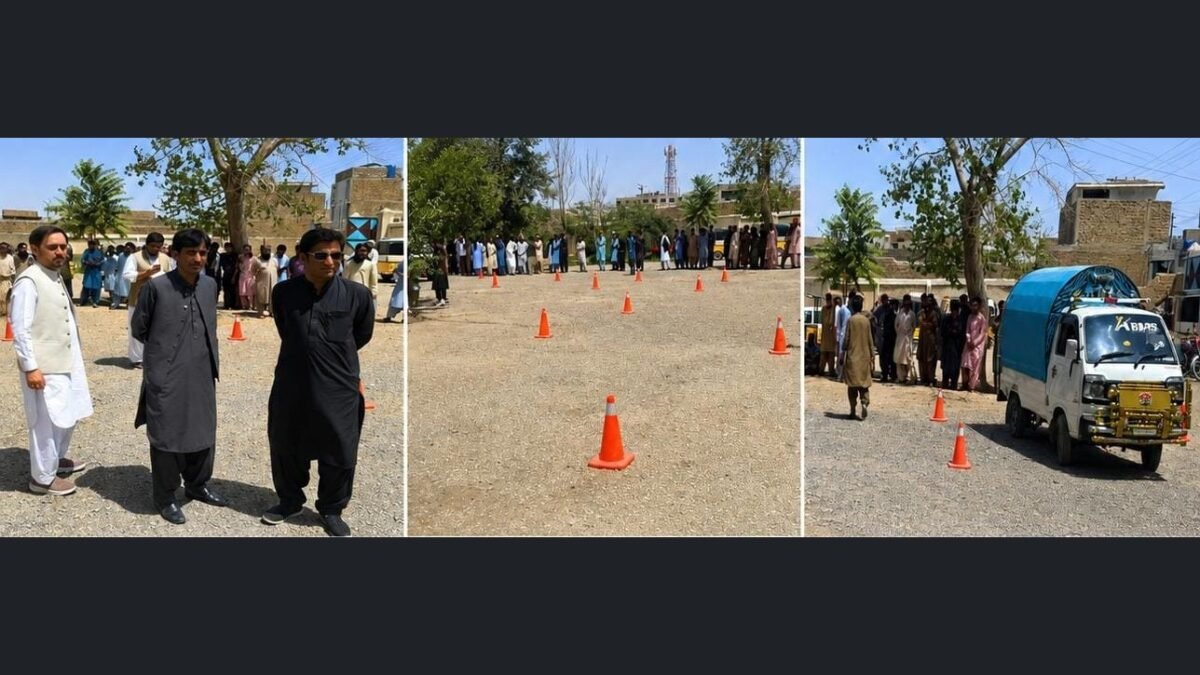 RTA Quetta secretary Naimatullah Tareen conducts practical test of driving licence candidates