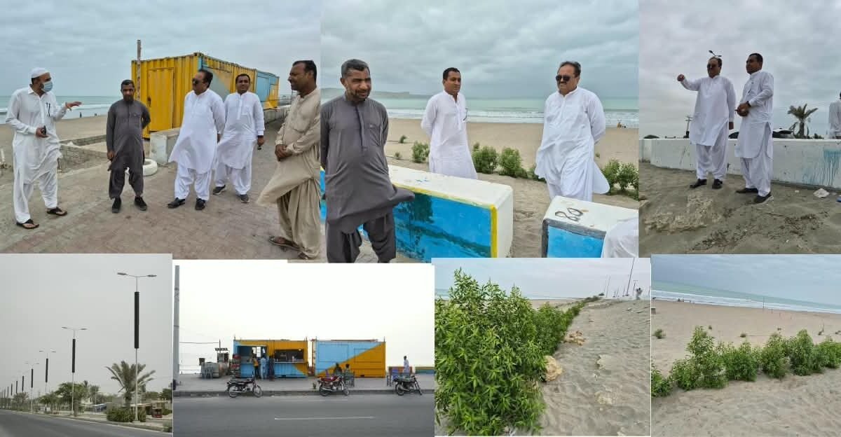 DG GDA Moin-ur-Rehman Khan visits Marine Drive in Gwadar, reviews plantation and facilities