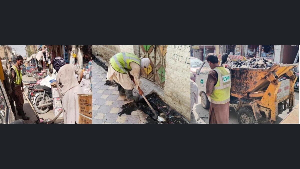 Drain cleaning drive intensified in Loralai’s Sadar Bazaar, Baghi Bazaar and Kakari Mosque Road