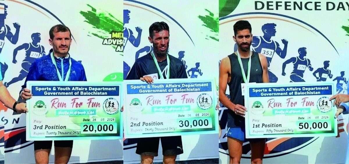 Muhammad Ahmad of Lahore wins 5km Run for Fun race in Quetta on Defence Day