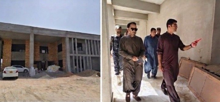 Makran Commissioner inspects new office complex under construction in Turbat