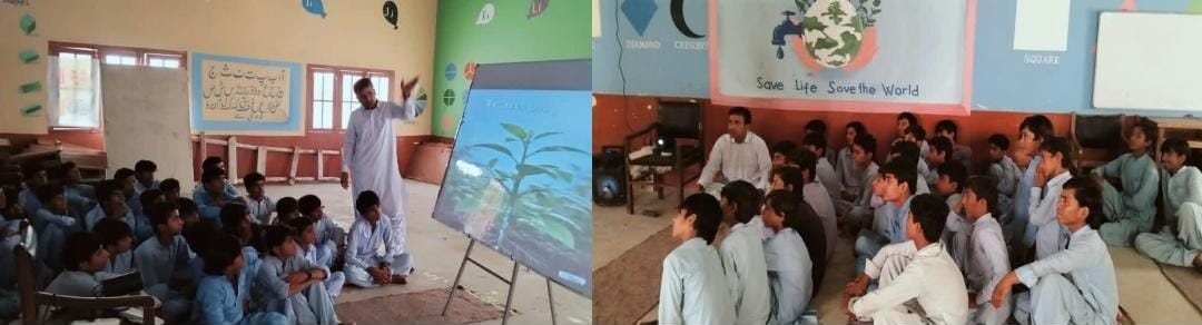 Projector and multimedia teaching begins at Government Boys Middle School Bil Hadoki, Kalanch