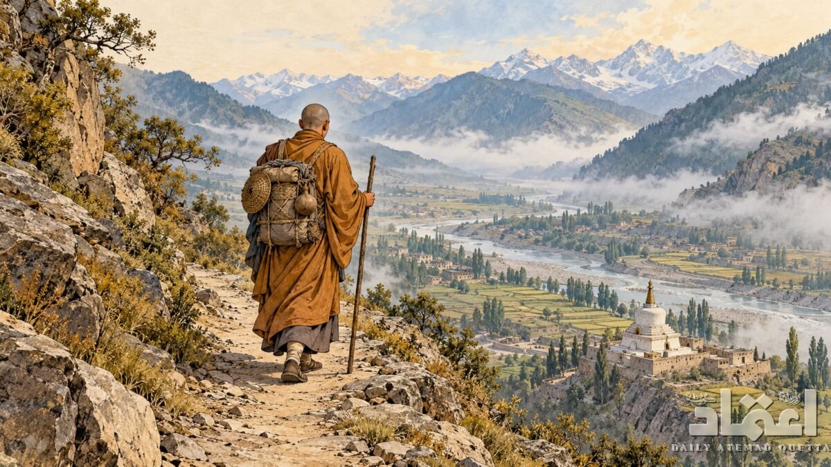 Faxian’s journey on foot from China to Swat, Peshawar and Taxila