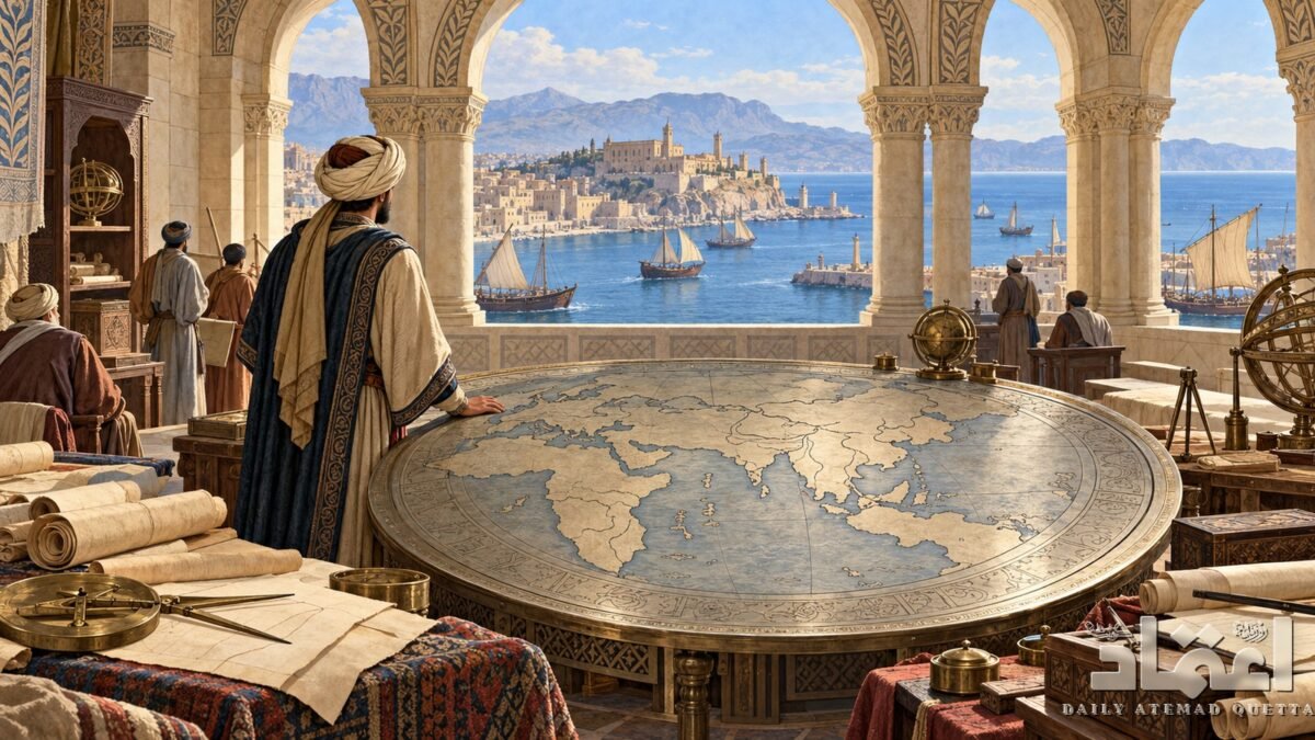 Al-Idrisi and the Nuzhat al-Mushtaq: the world map made at a Sicilian court