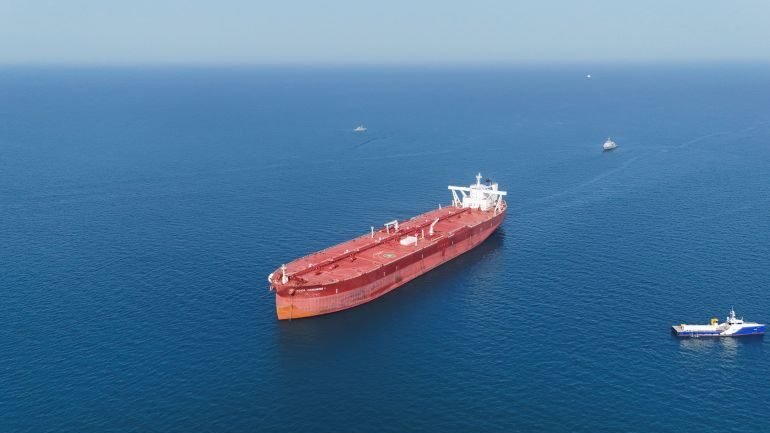 Oil tanker hits mine and catches fire in Strait of Hormuz, Iran claims